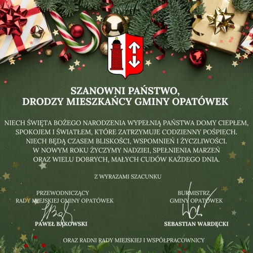 obrazek ��{czenia Bożonarodzeniowe dla Mieszkańców Gminy Opatówek  wiecej