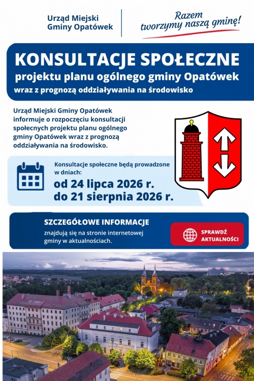 Zdjęcie do aktualności: Konsultacje społeczne - projekt planu ogólnego gminy Opatówek wiecej